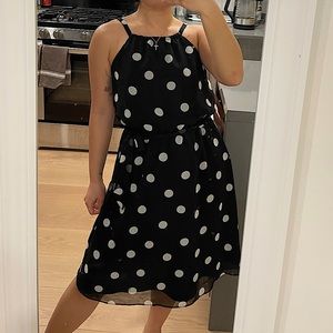 Banana Republic Polka Dot Knee Length Halter Dress SZ 2